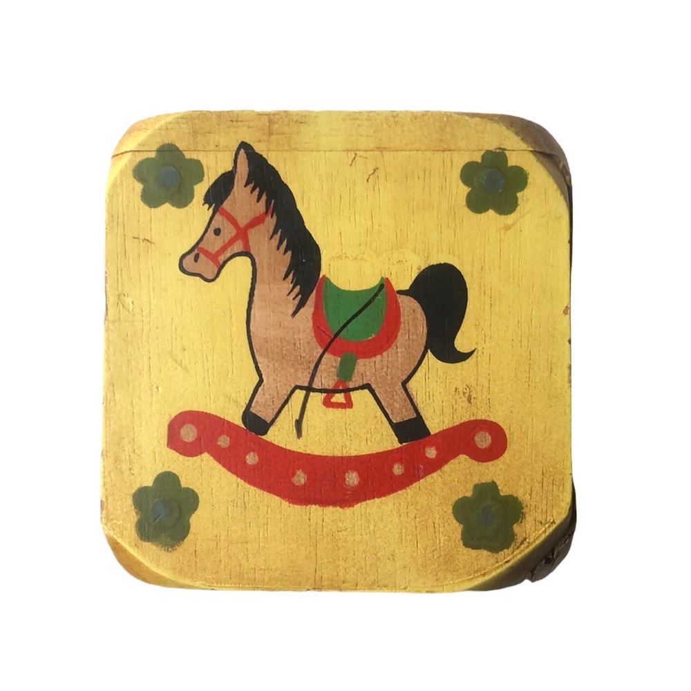 Wooden block piggy bank